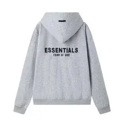 Foreign trade European and American fashion brand ESS fog three-dimensional letters classic autumn and winter fleece-lined men's and women's loose hooded sweater tide