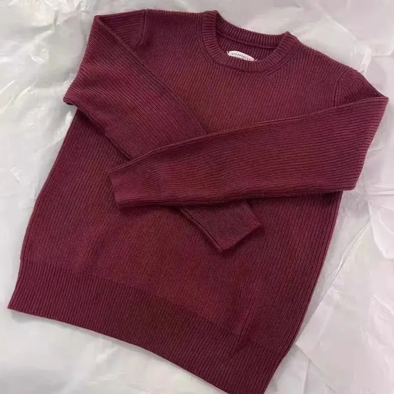 Old Money Style Crew Neck Loose Knit Sweater, Unisex Couple Pullover
