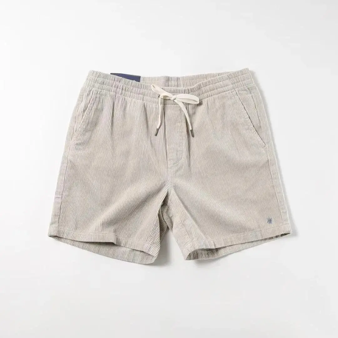 RL Ruff pony label loose cropped breathable couple pants embroidered summer casual cotton corduroy shorts men