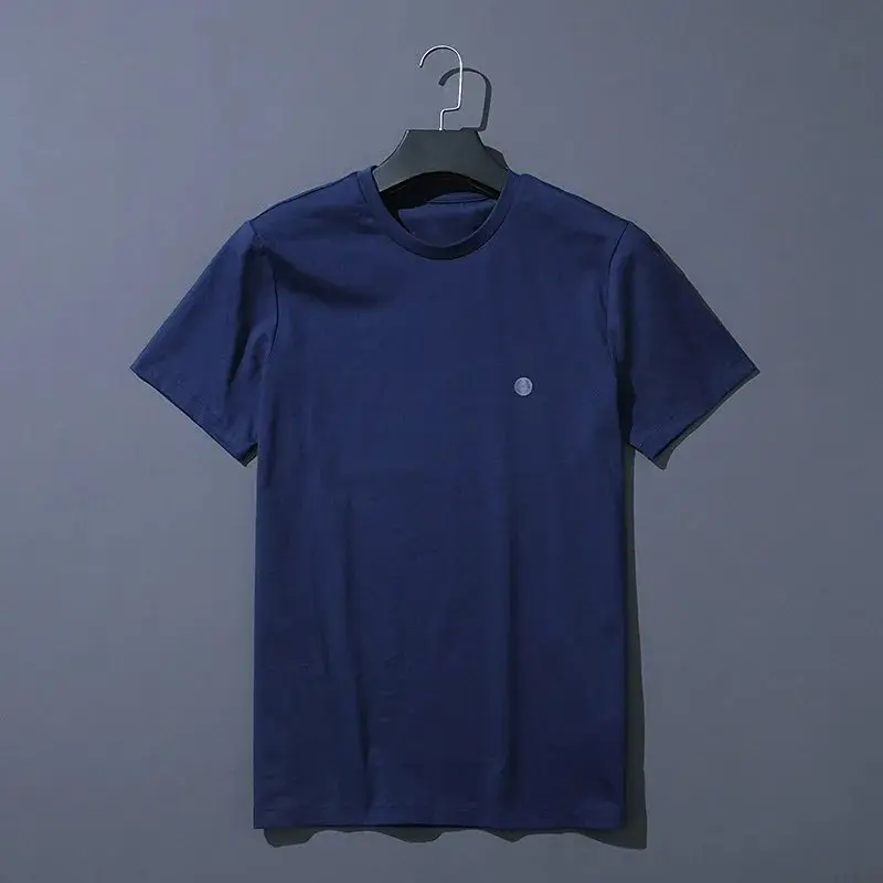 Couple Minimalist Easiest for match Round Neck Shirt pure cotton pure color Round Neck Plain Cloth Bottoming Shirt